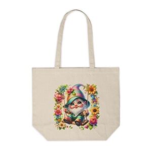 Spring Garden Gnome Custom Canvas Tote Bag